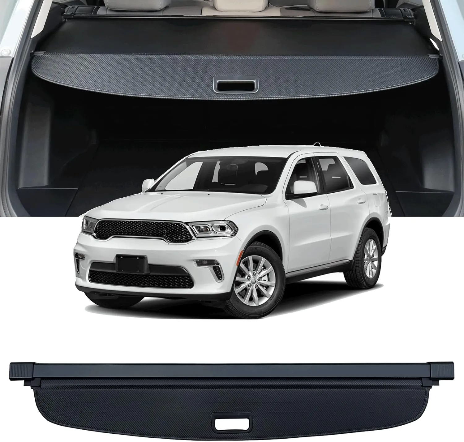 Cargo Cover Compatible with 2011-2025 Dodge Durango Retractable Trunk Cover Rear Trunk Security Cover Shielding Shade Privacy Screen Cover【Only Suitable For The Installation Position of The Third Row】