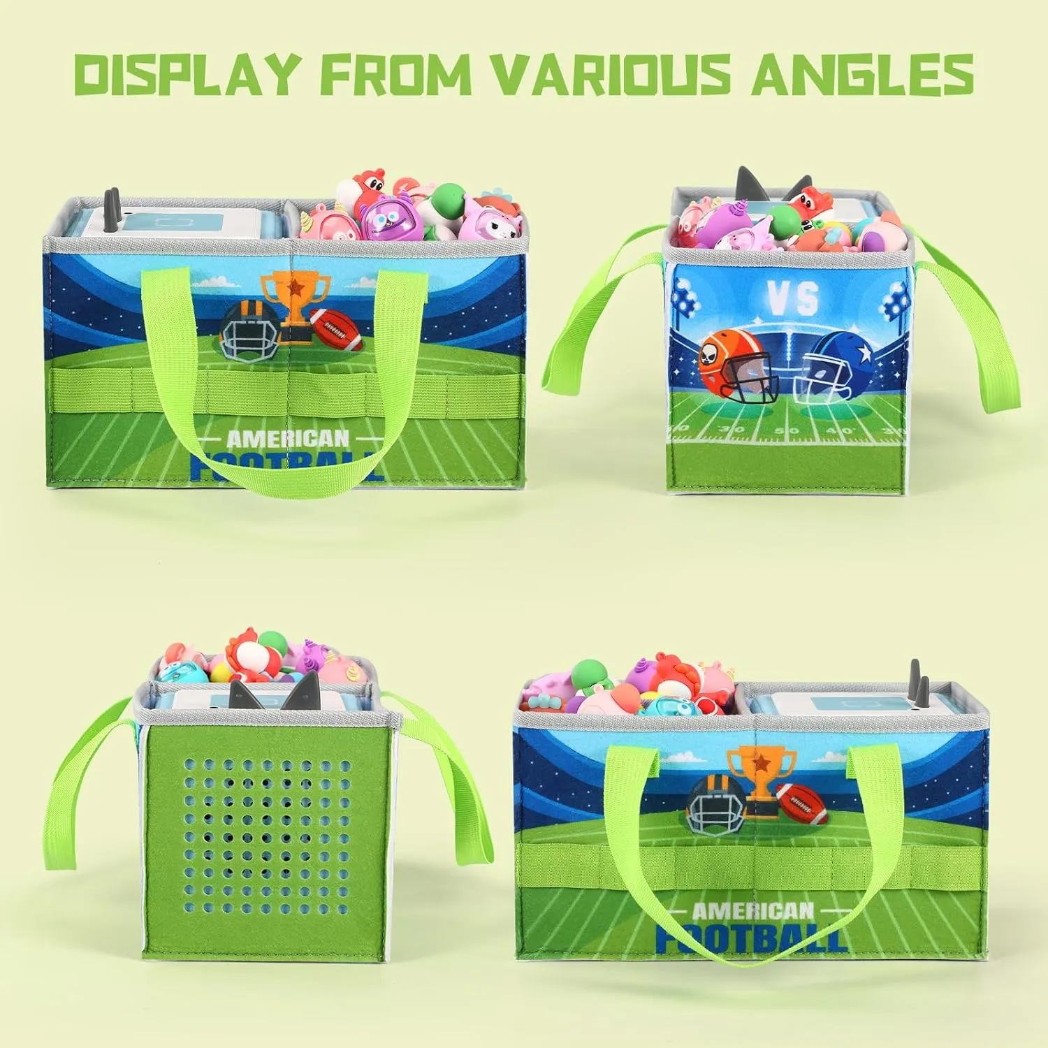 Carrying Case for Toniebox Starter Set and Tonies Figurines, Felt Organizer Travel Bag with Strap for Tonies Box, Travel Cloth Musical Toy Folding Bag for Toniebox Accessories