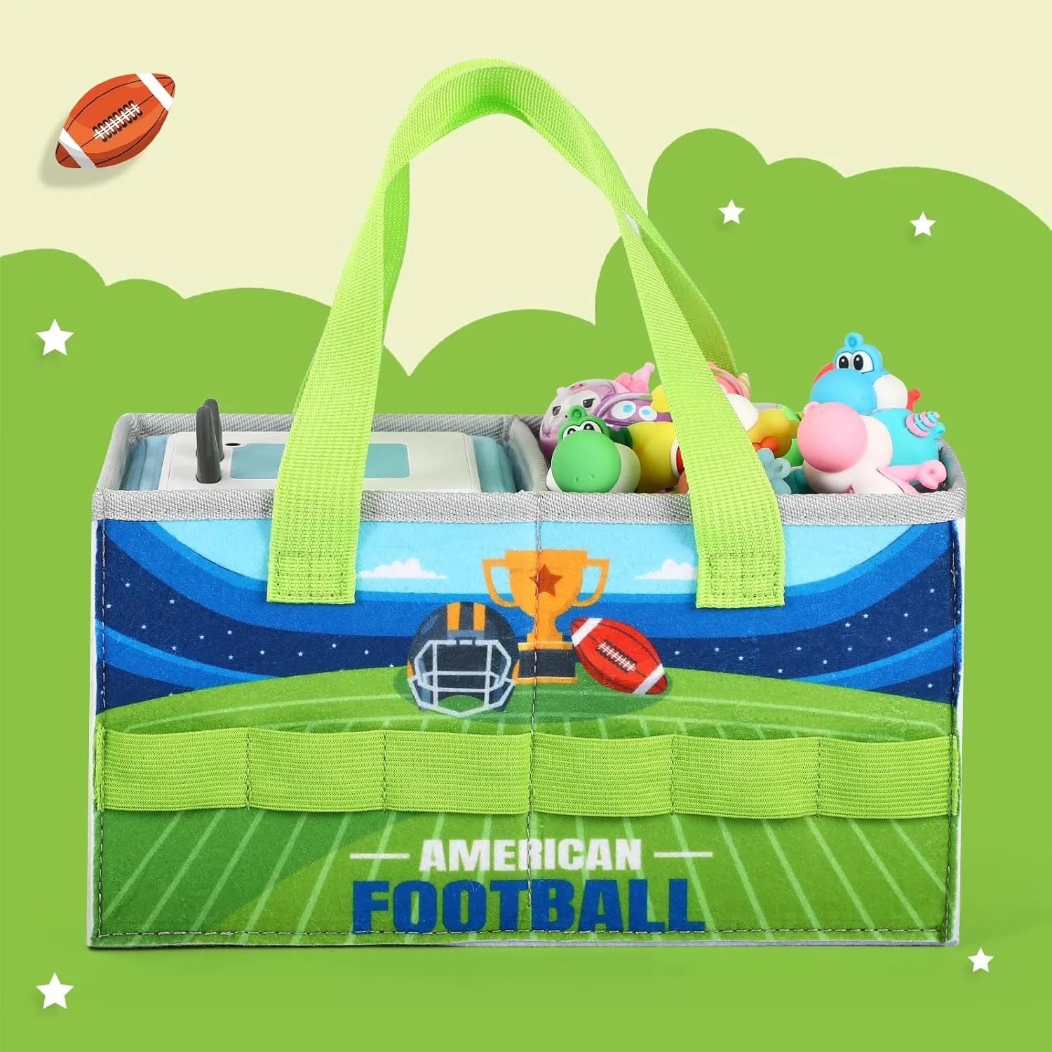 Carrying Case for Toniebox Starter Set and Tonies Figurines, Felt Organizer Travel Bag with Strap for Tonies Box, Travel Cloth Musical Toy Folding Bag for Toniebox Accessories