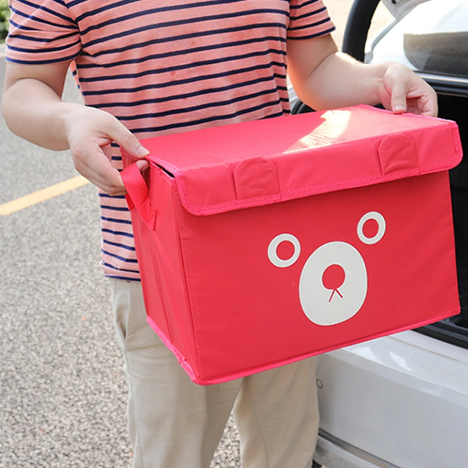 Cartoon Bear Foldable Storage Box For Multipurpose.