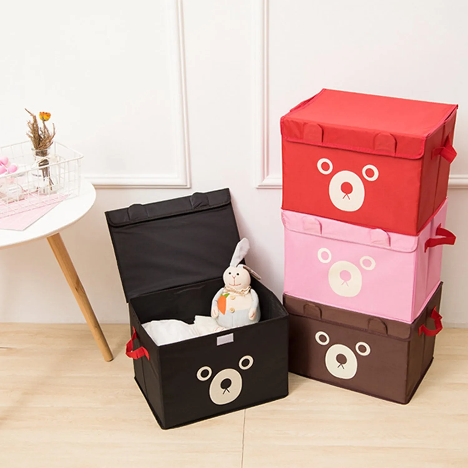 Cartoon Bear Foldable Storage Box For Multipurpose.