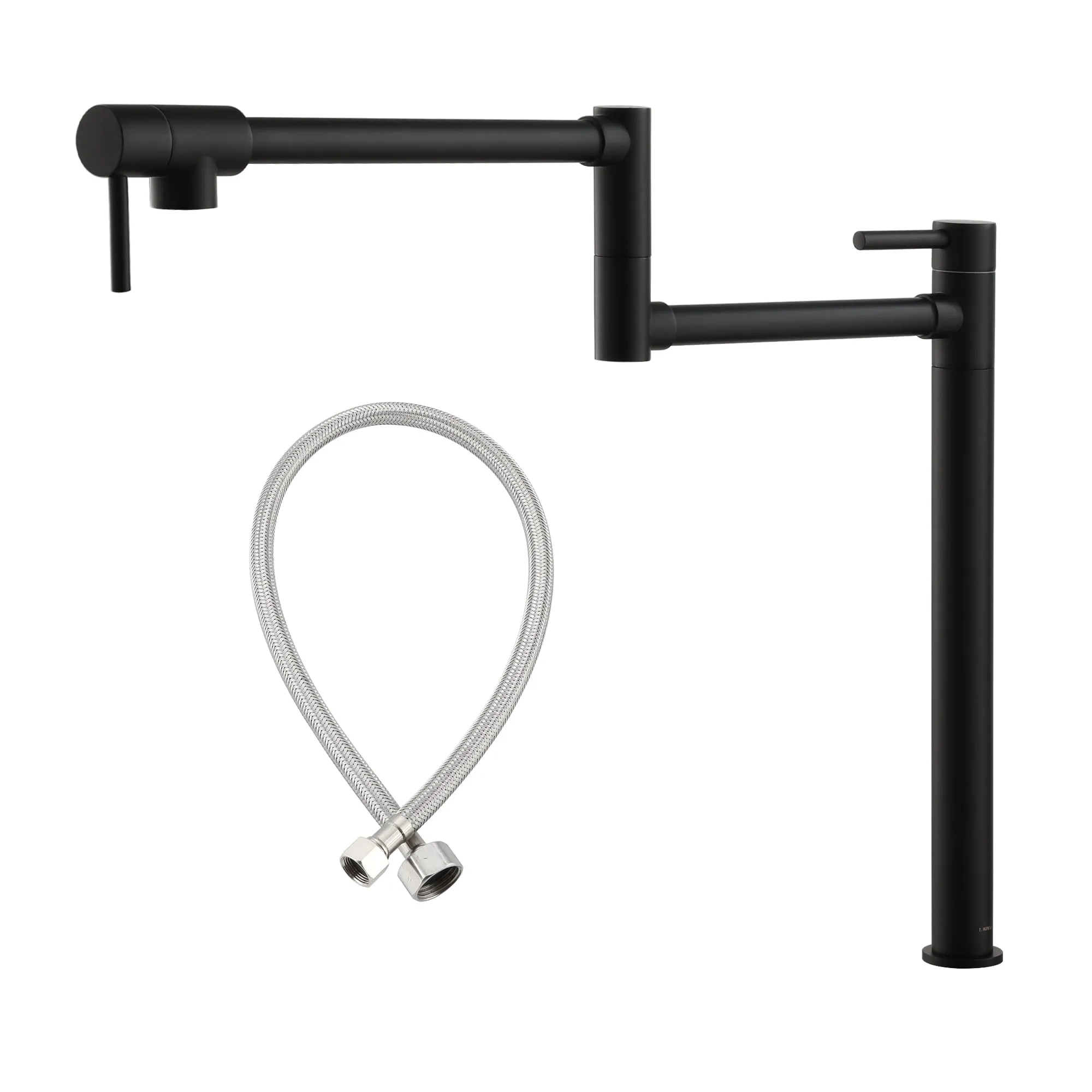CASAINC Commercial Deck Mounted Pot Filler Kitchen Faucet with Dual Swing Arm, Chrome