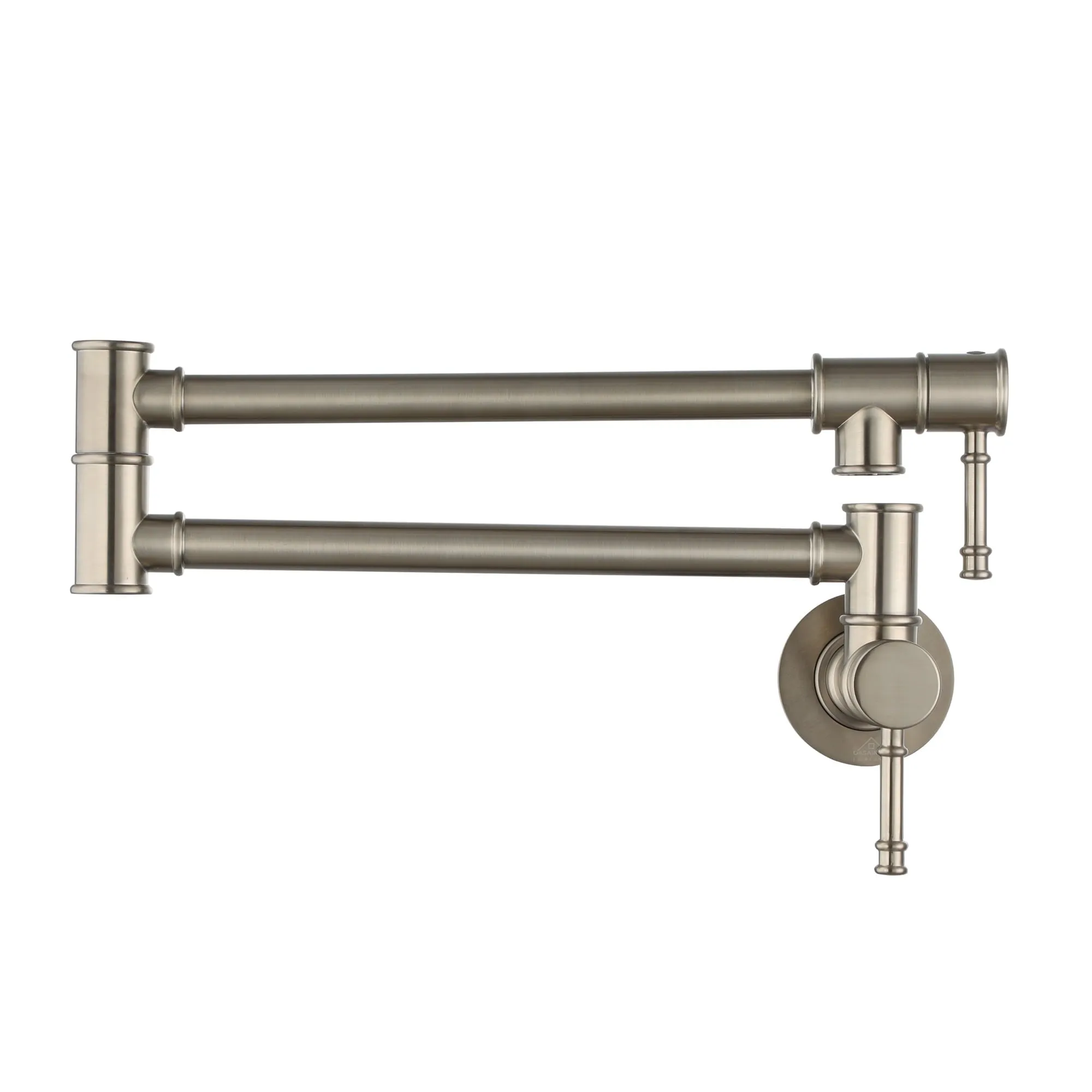 CASAINC Wall Mounted Foldable Pot Filler Kitchen Faucet with Dual Handles and Swing Arm, Chrome