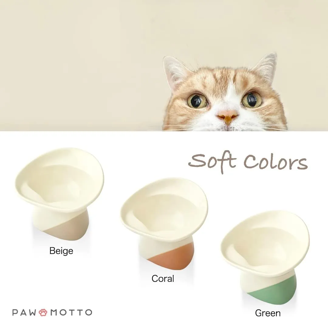 Cat Water Bowl, Elevated Cat Water Bowl, Flat-Faced Cats, Older Cats, Short-Legged Cats, Small Cats, Anti-Splash, Seto Ware Ceramics Made in Japan, Japanese Traditional Ceramics