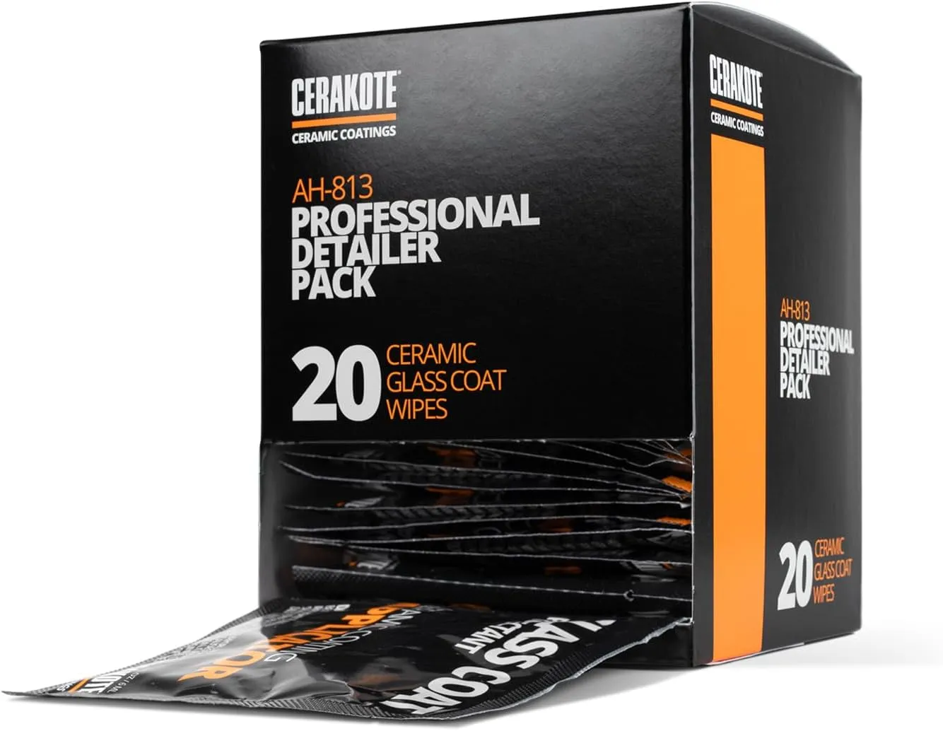 CERAKOTE Ceramic Glass Coat Protectant Pro Pack (20 Count Wipes) - Hydrophobic Automotive Rain Repellant, Long-Lasting and Durable Ceramic Coating, Quick and Easy Application