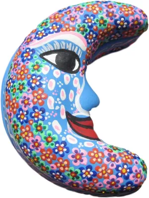Ceramic Painted Moon Dead Pinta de Agua Taxco Mexico A48321