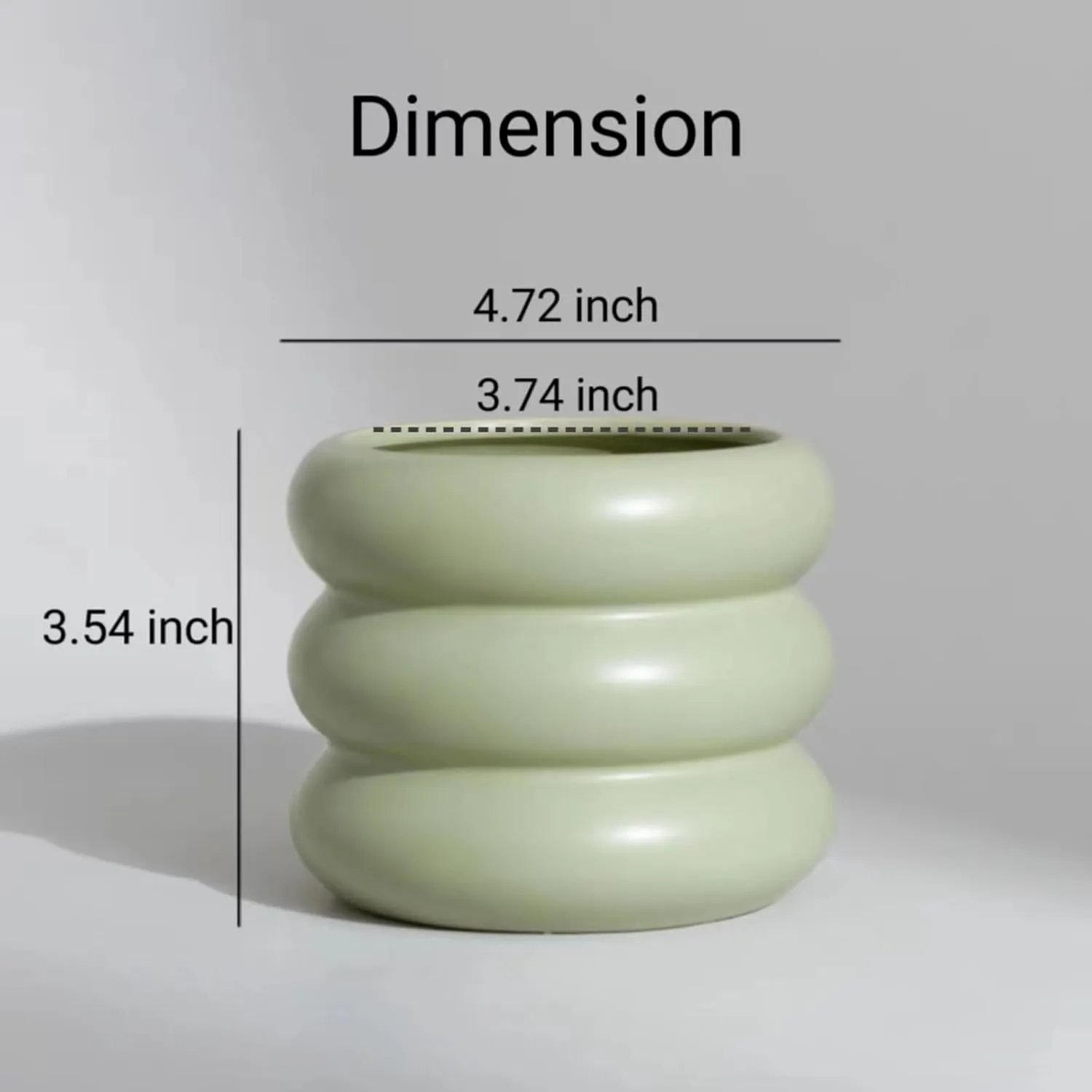 Ceramic Plant Pot Indoor, 4.5 Inch Flower Pot with Drainage Hole, Small Bubble Design Ceramic Planter for Home & Office Decor (Green)