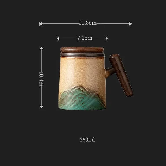 Ceramic Tea Mug With Lid and infuser