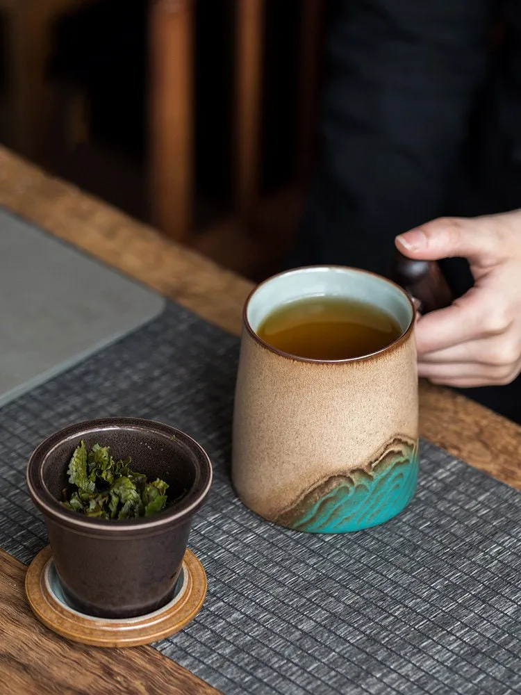 Ceramic Tea Mug With Lid and infuser