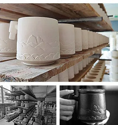 Ceramic Tea Mug With Lid and infuser
