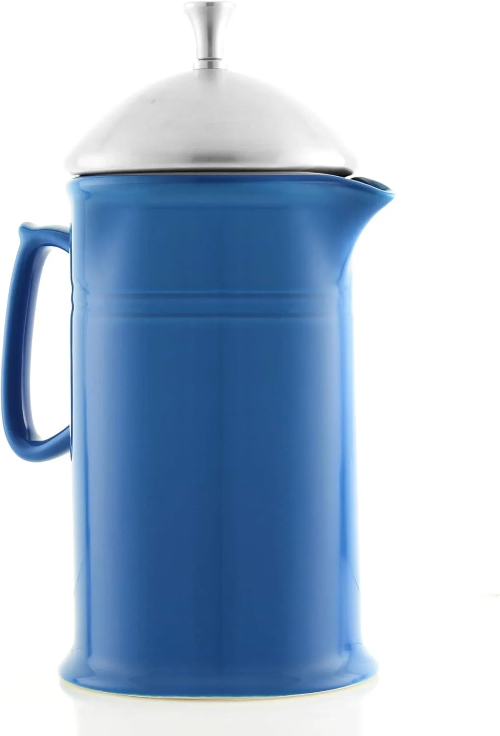 Chantal Stoneware French Press with Stainless Steel Plunger and Lid, 28 ounce capacity, Blue Cove