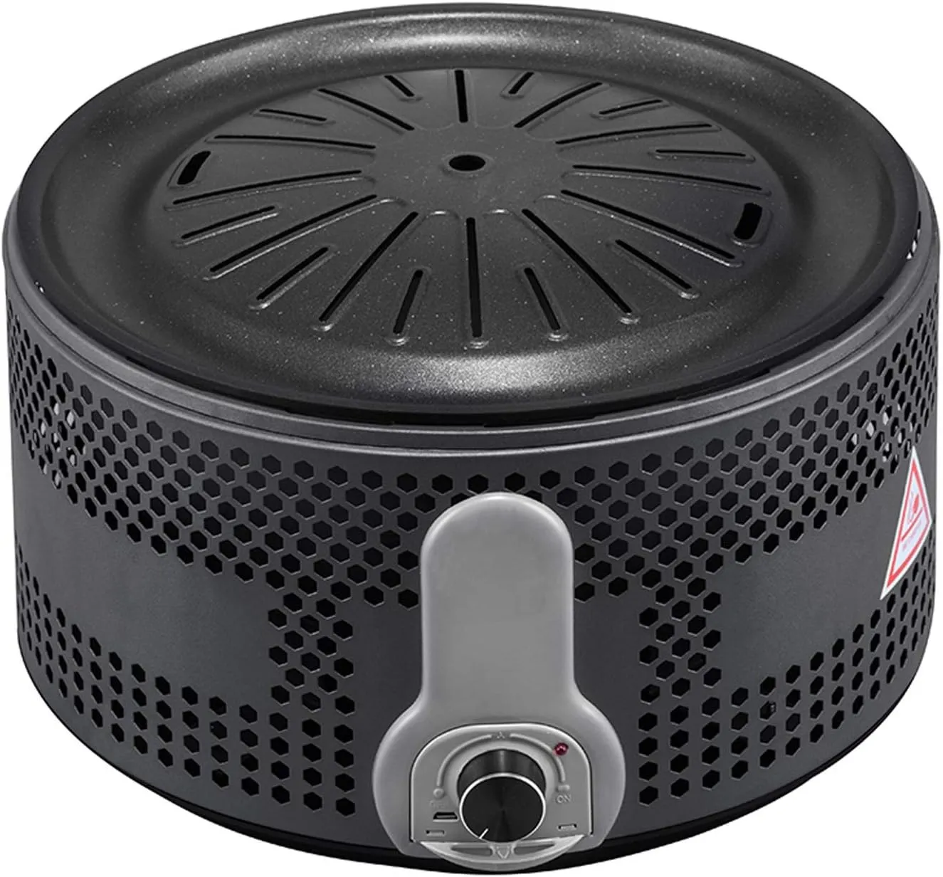 Charcoal Grill 13.4 Inch Smokeless BBQ Grill Removable Electric Fan Round Shape Portable Charcoal Grill Nonstick Baking Moulds Ignite Charcoal Fast for Outdoor Cooking Camping Picnic Camping Grill