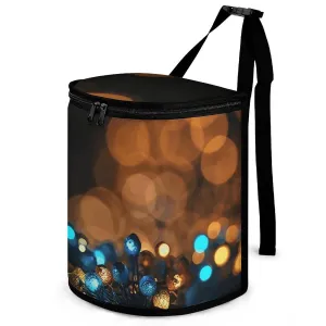 Christmas Atmosphere Car Trash Can with Lid Reusable Waterproof Car Trash Bag Hanging Vehicle Garbage Can Multipurpose Storage Box for Vehicle Travel Camping Picnicing