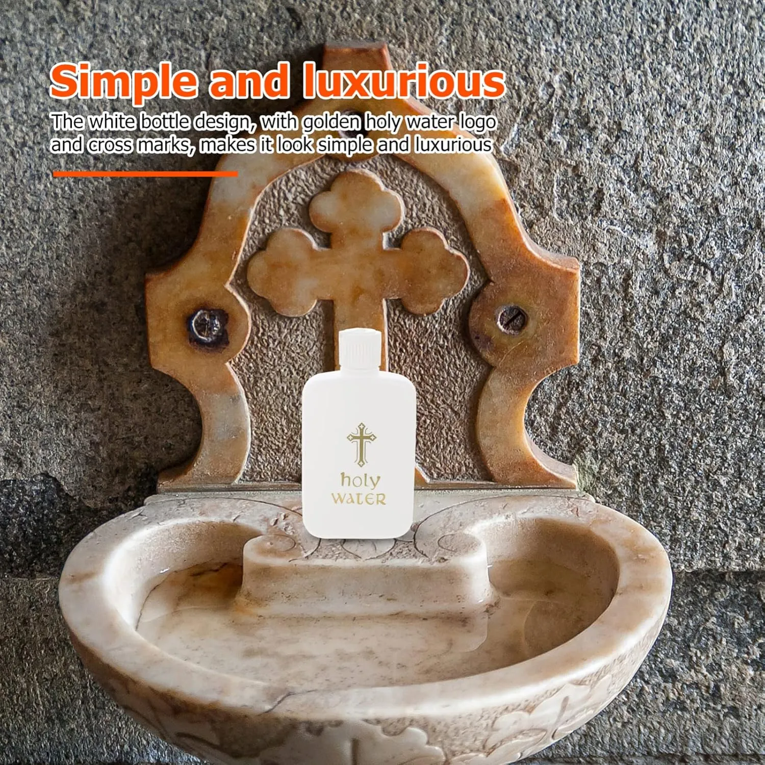 Ciieeo 6Pcs Holy Water Bottles Holy Water Container Plastic Holy Water Empty Containers with Gold Cross for Portable Catholic