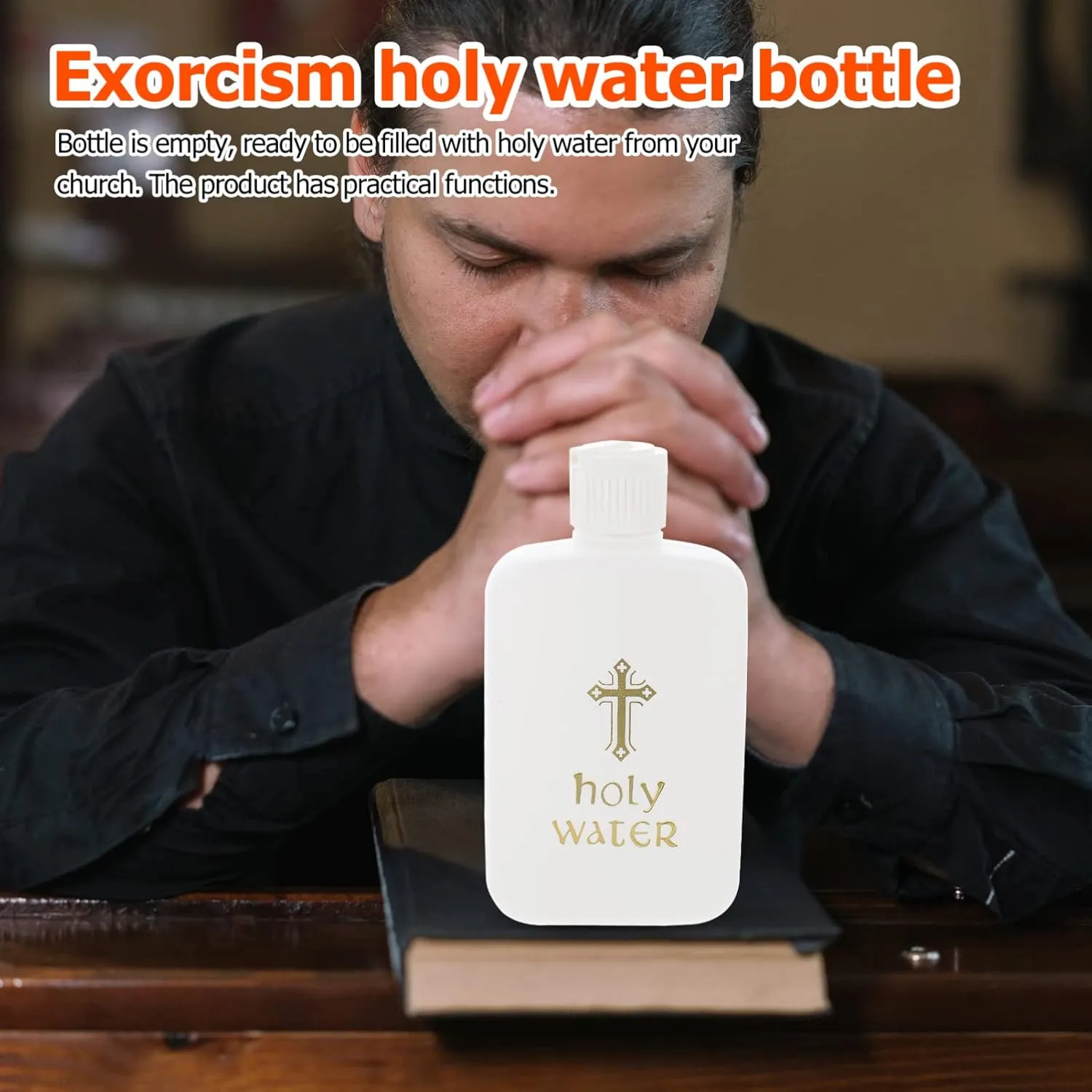 Ciieeo 6Pcs Holy Water Bottles Holy Water Container Plastic Holy Water Empty Containers with Gold Cross for Portable Catholic