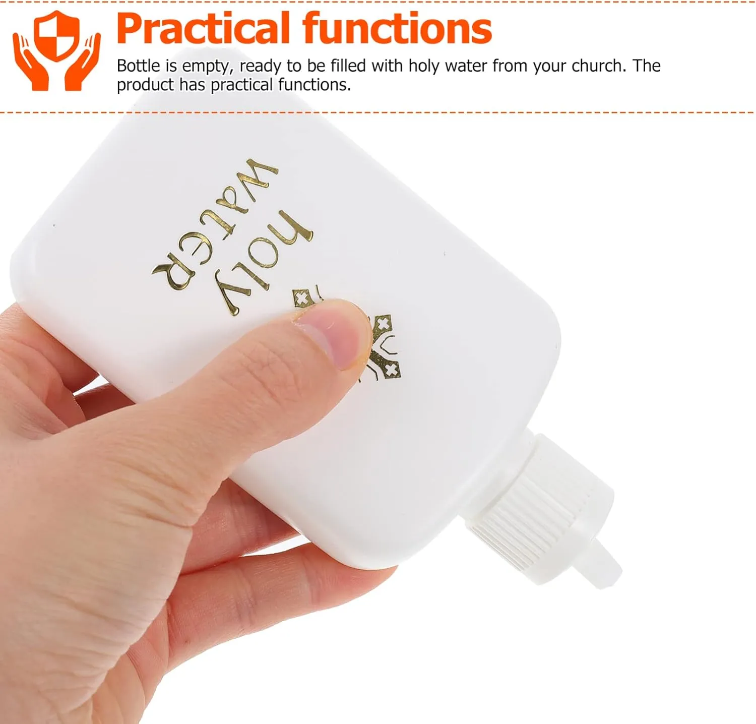 Ciieeo 6Pcs Holy Water Bottles Holy Water Container Plastic Holy Water Empty Containers with Gold Cross for Portable Catholic