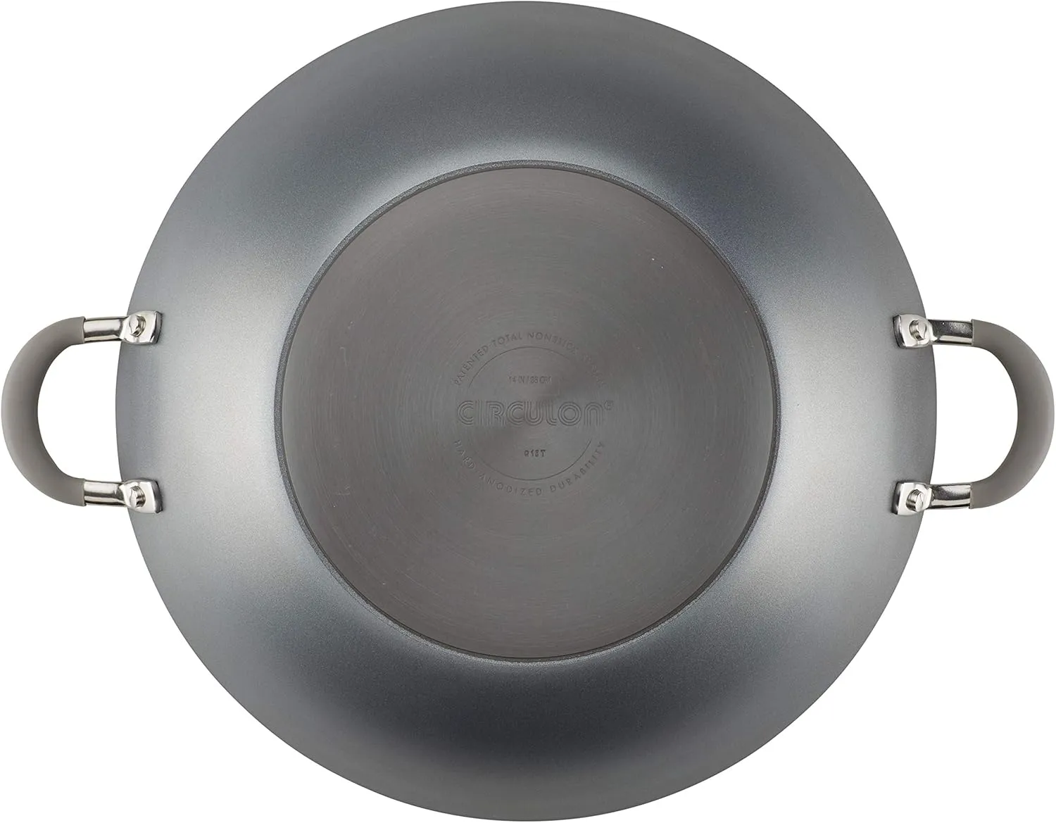 Circulon 81402 14-Inch Side Handles Hard Anodized Aluminum Wok, 14 Inch, Oyster Gray