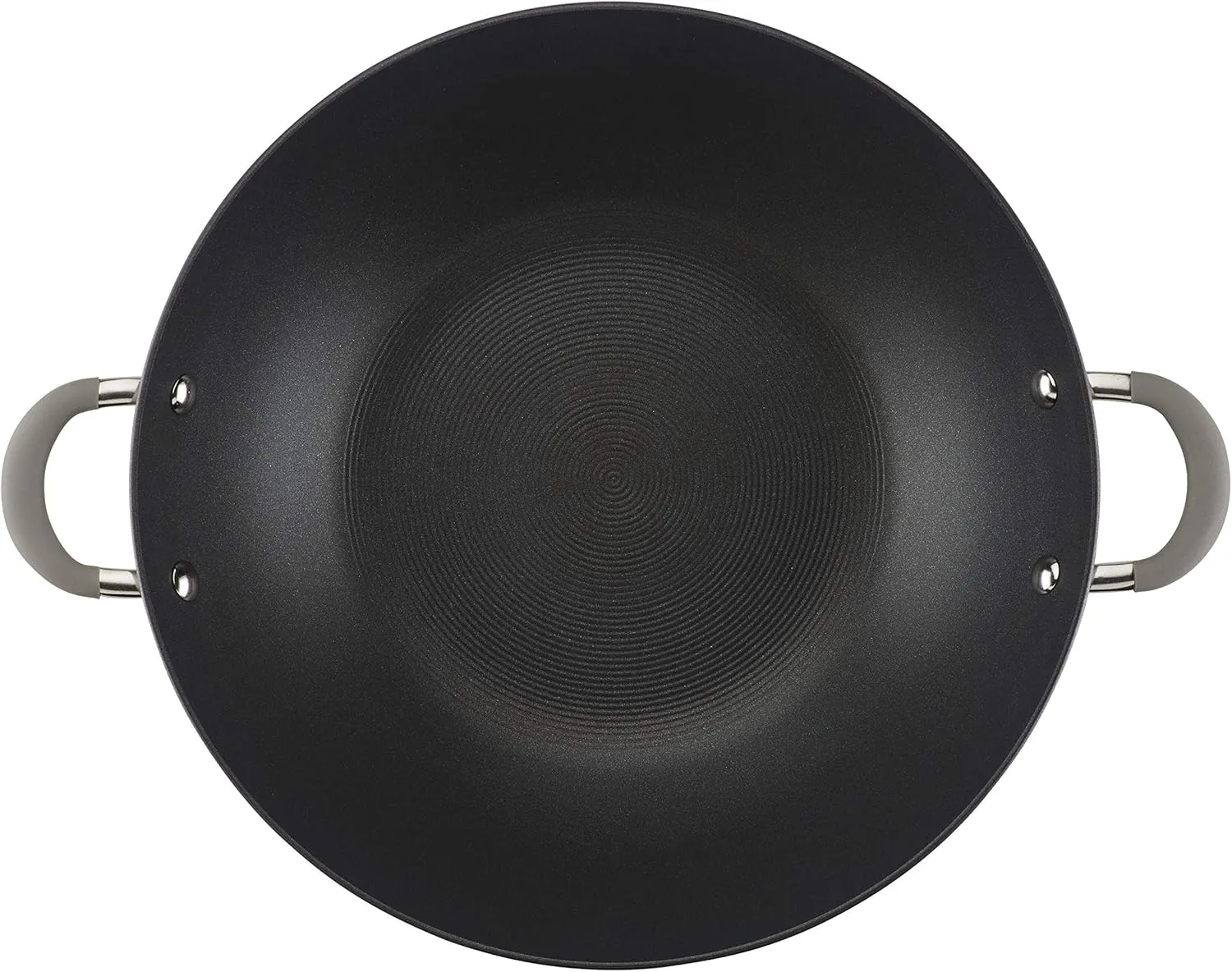 Circulon 81402 14-Inch Side Handles Hard Anodized Aluminum Wok, 14 Inch, Oyster Gray
