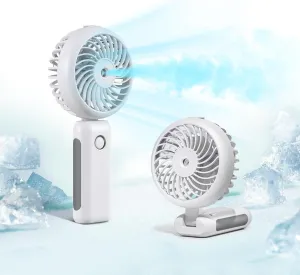 CIVPOWER Misting Fan Portable, Hand Held Fan 90°Adjustable Desk Fan, 4000mAh USB Rechargeable Personal Fan with Water Mist, 5-14 Working Time 3 Speeds Mister Spray Fan (white)