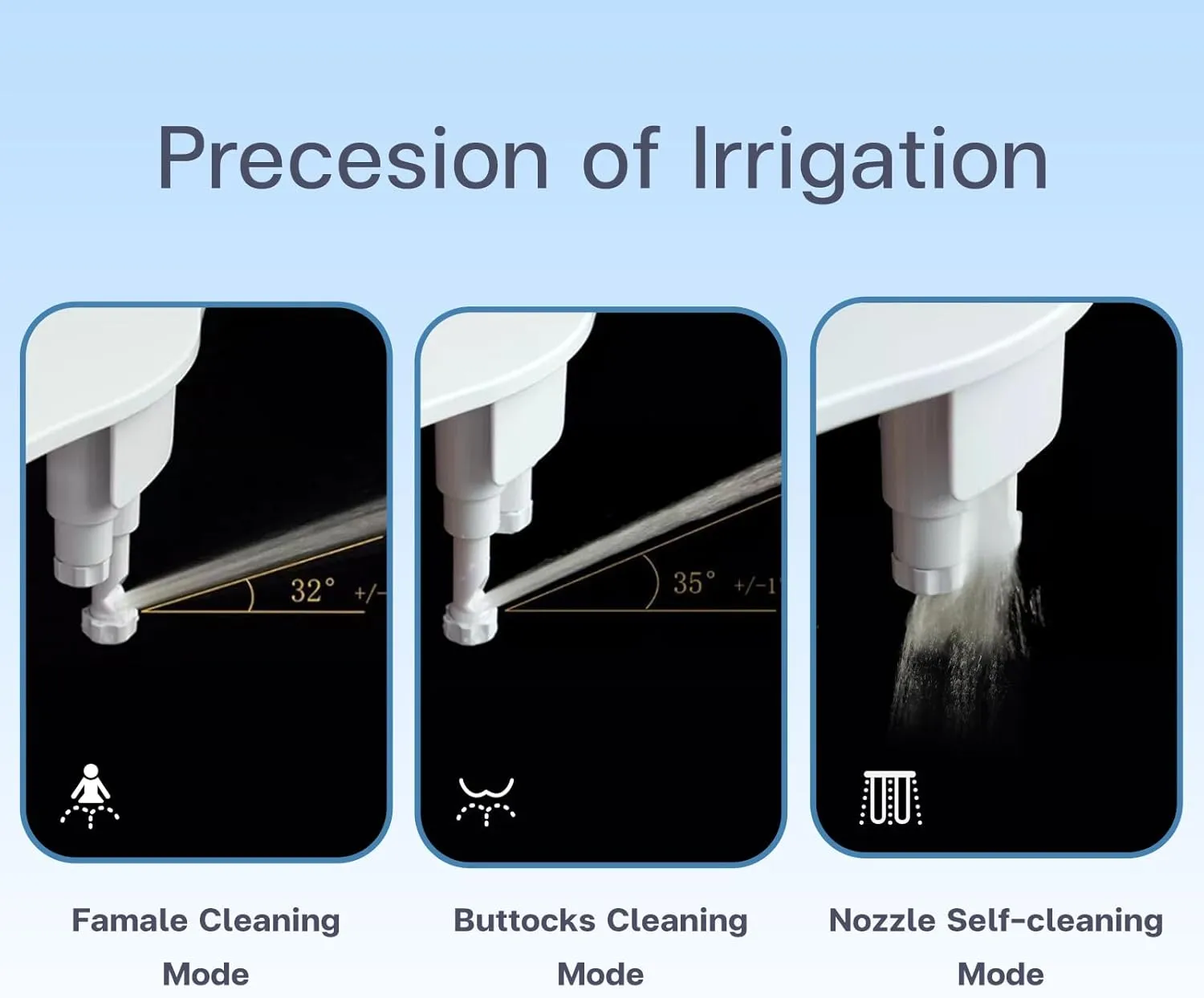 Cold water type) Bidet Attachment, Non-Electric Cold Water Bidet Toilet Seat Attachment with Pressure Control, Retractable Self-Cleaning Dual Nozzles for Front and Back Cleaning