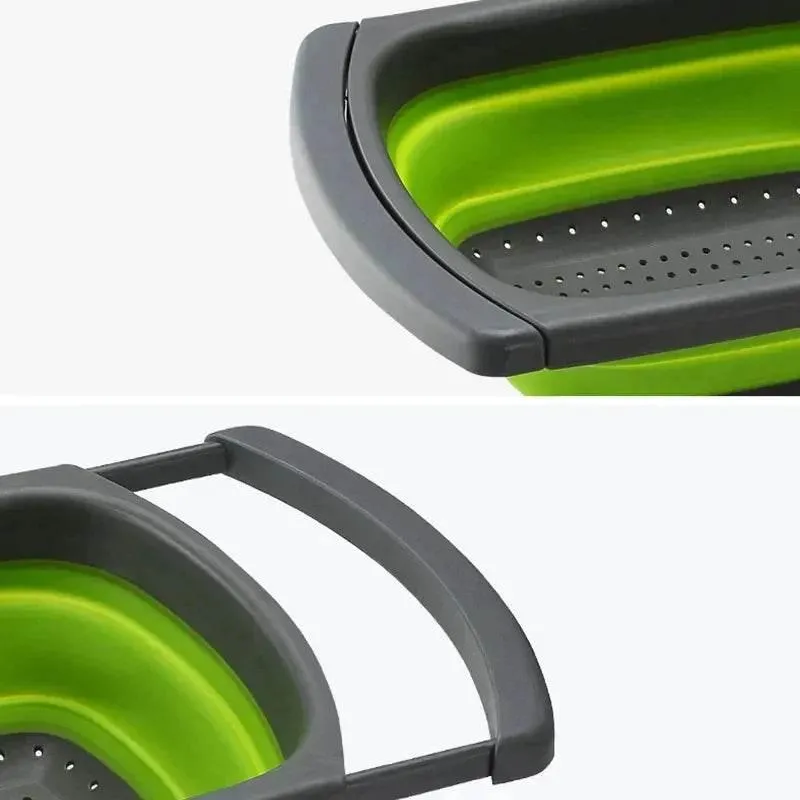 Collapsible Colander - Foldable Kitchen Strainer for Noodles Fruits and Vegetables