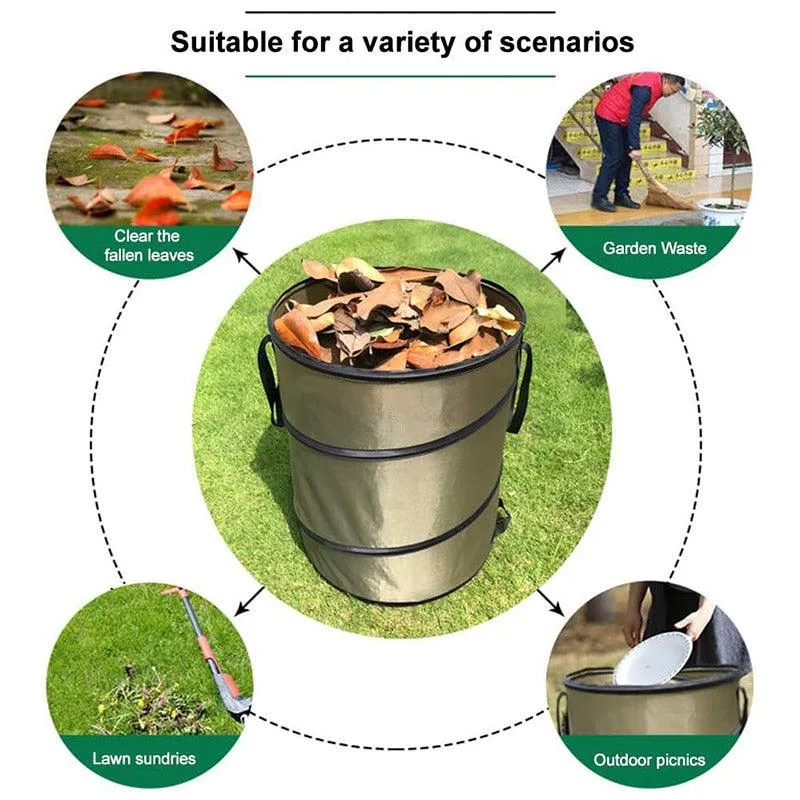 Collapsible Leaf Bin Outdoor Waste Bin for Garden Yard Cleanup and Storage