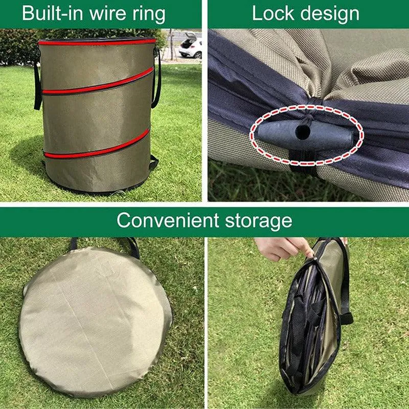 Collapsible Leaf Bin Outdoor Waste Bin for Garden Yard Cleanup and Storage