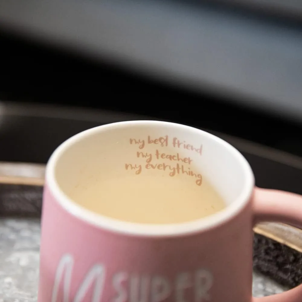 COLLECTIVE HOME - Coffee Mug, Family Ceramic Tea Cup, Funny Gift for Mother's Day/Father's Day, 16 oz, Dishwasher and Microwave Safe, SUPER MOM