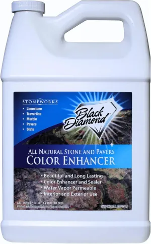 Color Enhancer Sealer for All-Natural Stone and Pavers. Marble, Travertine, Limestone, Granite, Slate, Concrete, Grout, Brick, Block. (1 Gallon)