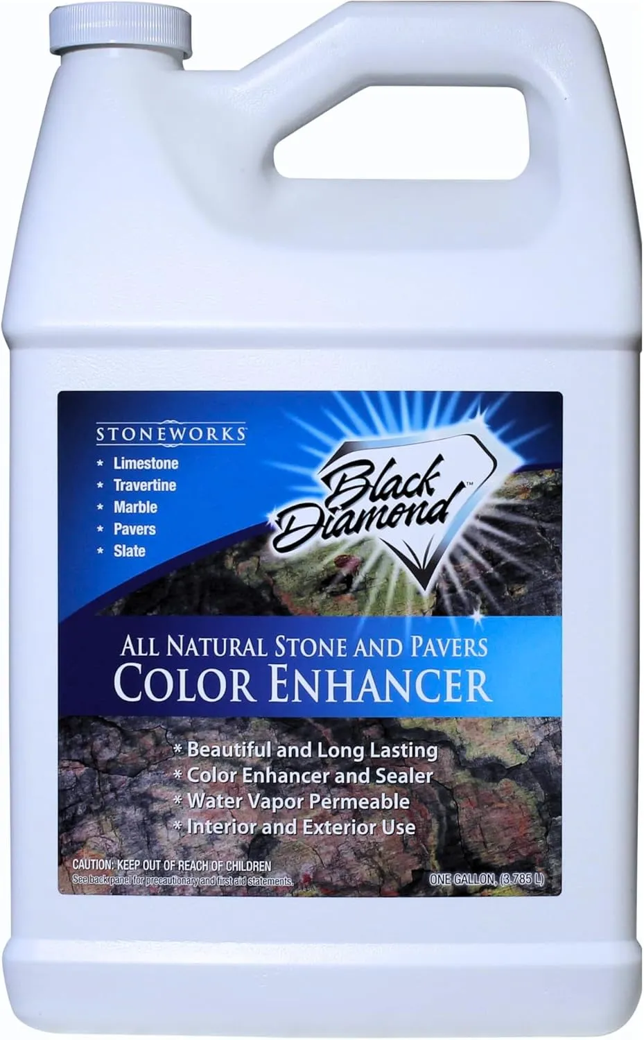 Color Enhancer Sealer for All-Natural Stone and Pavers. Marble, Travertine, Limestone, Granite, Slate, Concrete, Grout, Brick, Block. (1 Gallon)