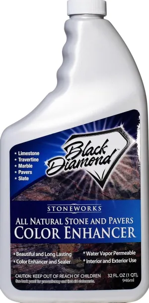 Color Enhancer Sealer for All-Natural Stone and Pavers. Marble, Travertine, Limestone, Granite, Slate, Concrete, Grout, Brick, Block. (1-Quart)