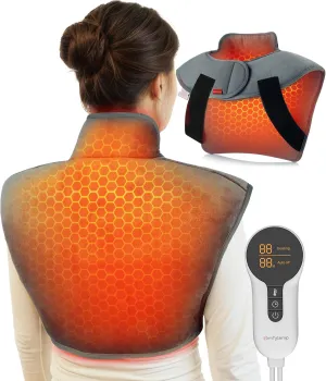 Comfytemp Weighted Heating Pad for Neck and Shoulders, Heating Pads for Back Pain Relief, Wearable Electric Heating Pads, FSA HSA Eligible, Adjustable Heated Wrap with Auto-Off, Mothers Day Gifts
