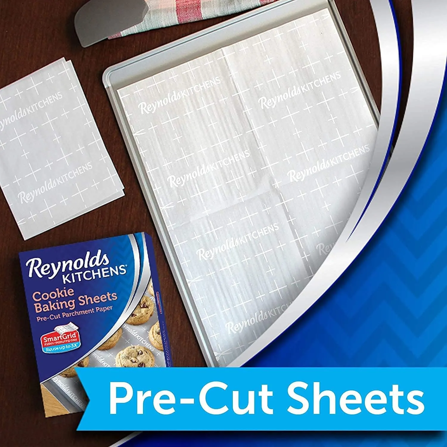 Cookie Baking Sheets, Pre-Cut Parchment Paper (22 Sheets, Pack of 2)