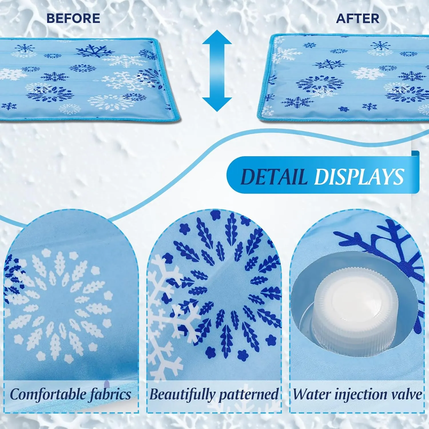 Cooling Mat for Dogs Cats Cool Blanket Dog Cooling Mat Water Injection Cool Blanket Bed Pads Indoor and Outdoor