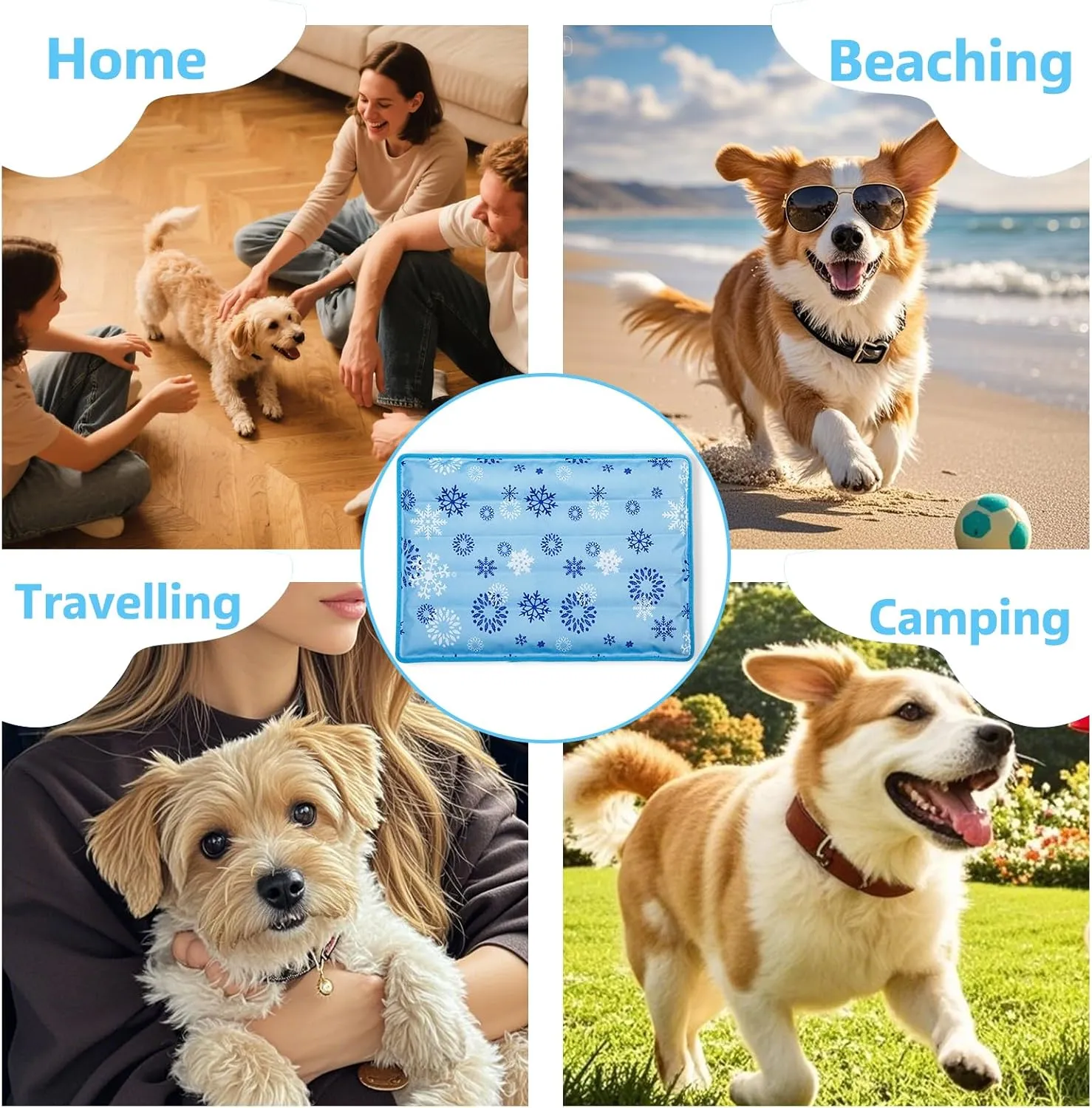 Cooling Mat for Dogs Cats Cool Blanket Dog Cooling Mat Water Injection Cool Blanket Bed Pads Indoor and Outdoor