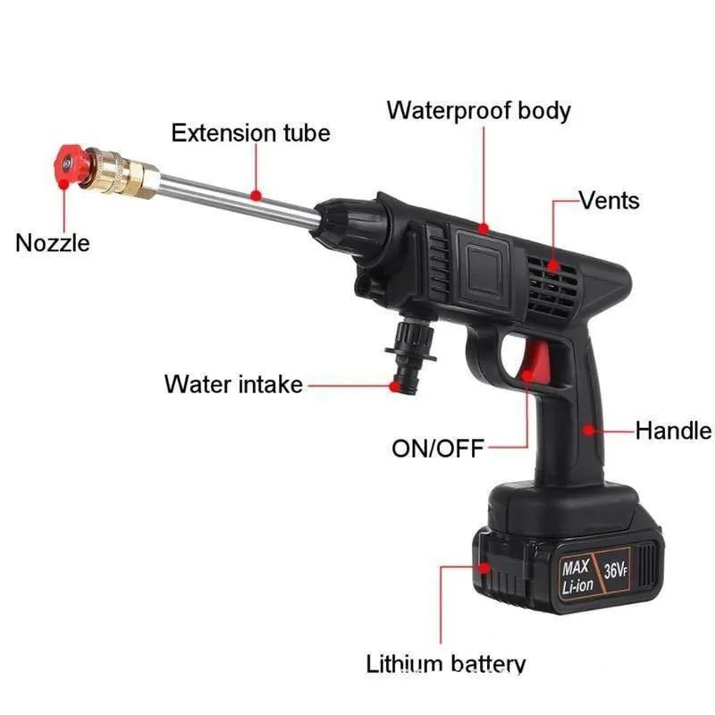 Cordless High Pressure Electric Car Washer Gun