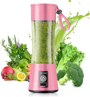 Cordless Personal Size Portable Blender - 14 Oz Blender for Smoothies and Shakes with BPA Free Traveling Juice Cup, 6 Blades for Powerful Blending, Suit for Sports/Travel/Home