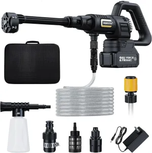 Cordless Pressure Washer Battery Powered; 1200PSI Cordless Power Washer with Brushless Motor, 4.0Ah Battery,6-in-1 Nozzle, 3 Power Level Adjustable; Handheld Portable Pressure Washer Cordless for Cars