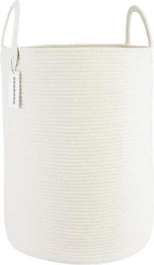 Cotton Rope Laundry Basket Hamper for Clothes Woven Storage Basket for Living Room Bedroom Boho Tall Rope Baskets for Blanket Toys Pillow Towels Baby Nursery Hamper Bin Large white