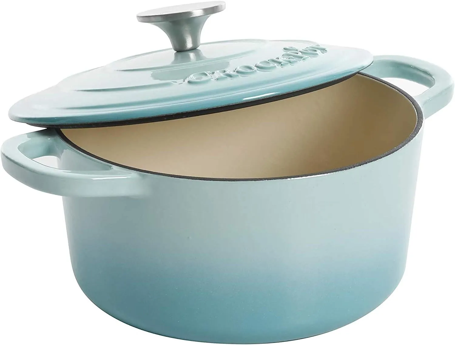 Crock-Pot Artisan Round Enameled Cast Iron Dutch Oven, 3-Quart, Aqua
