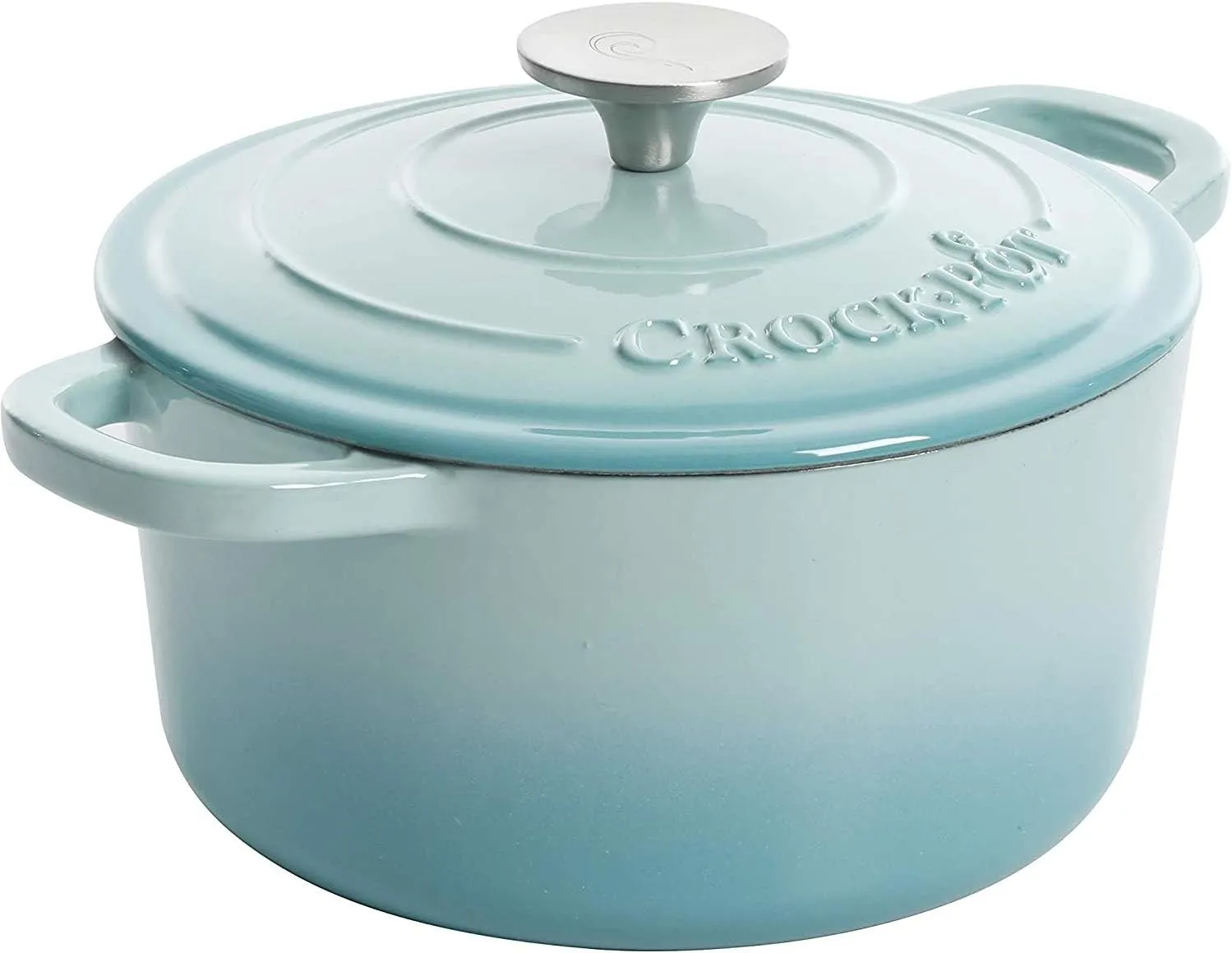 Crock-Pot Artisan Round Enameled Cast Iron Dutch Oven, 3-Quart, Aqua