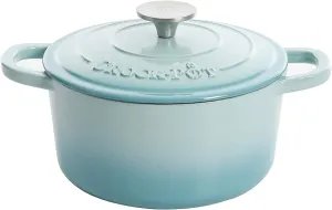 Crock-Pot Artisan Round Enameled Cast Iron Dutch Oven, 3-Quart, Aqua