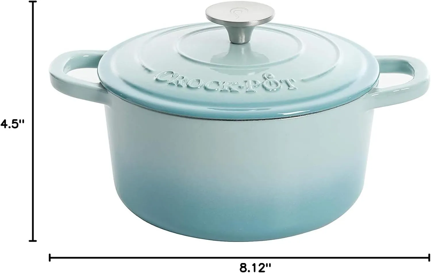 Crock-Pot Artisan Round Enameled Cast Iron Dutch Oven, 3-Quart, Aqua