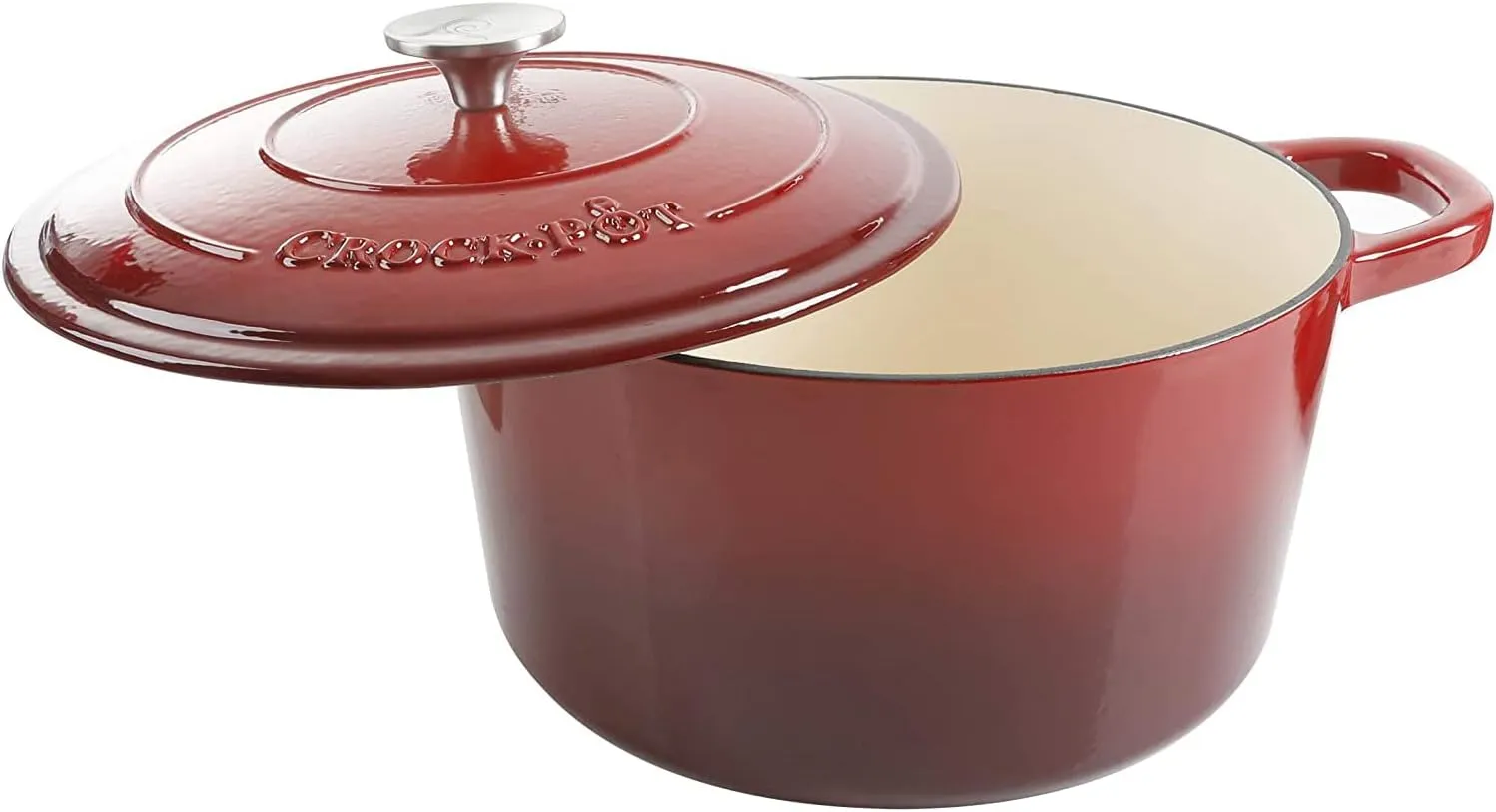 Crock-Pot Artisan Round Enameled Cast Iron Dutch Oven, 3-Quart, Gradient Red