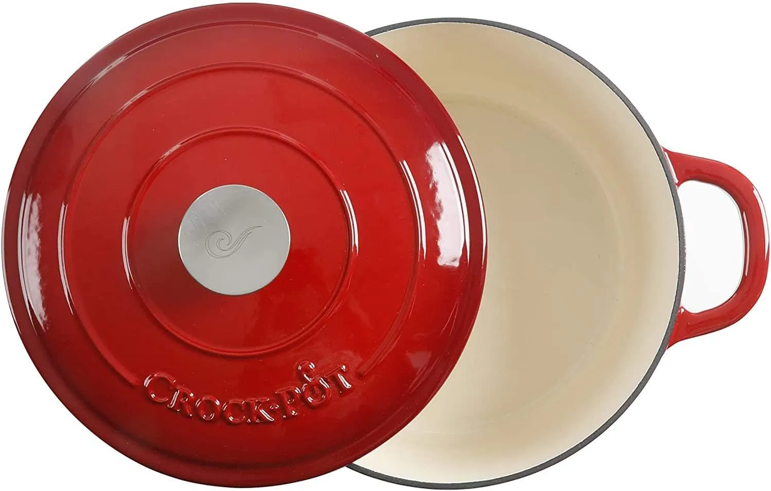 Crock-Pot Artisan Round Enameled Cast Iron Dutch Oven, 3-Quart, Gradient Red