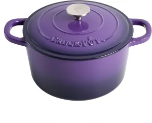 Crock-Pot Artisan Round Enameled Cast Iron Dutch Oven, 5-Quart, Lavender Purple