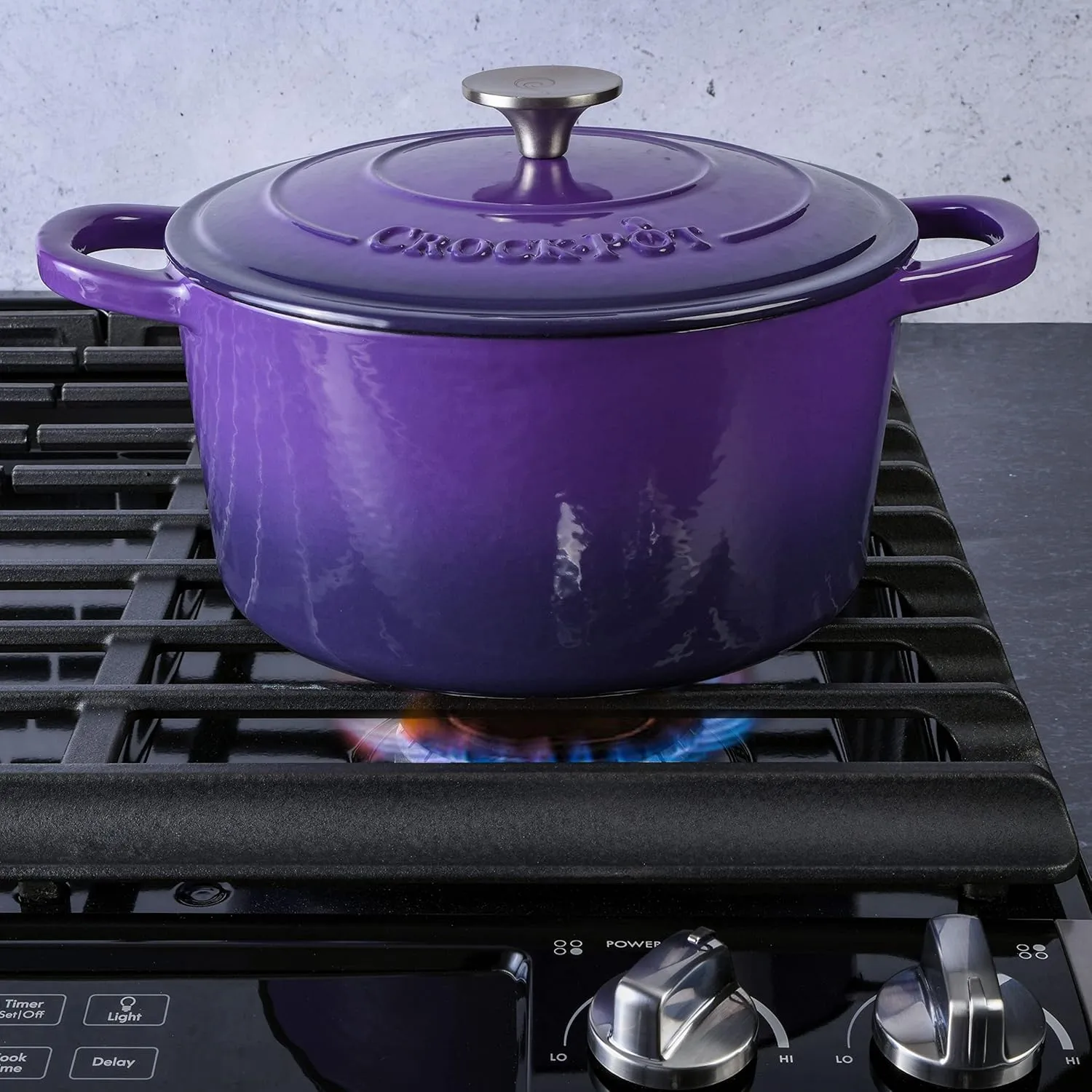 Crock-Pot Artisan Round Enameled Cast Iron Dutch Oven, 5-Quart, Lavender Purple