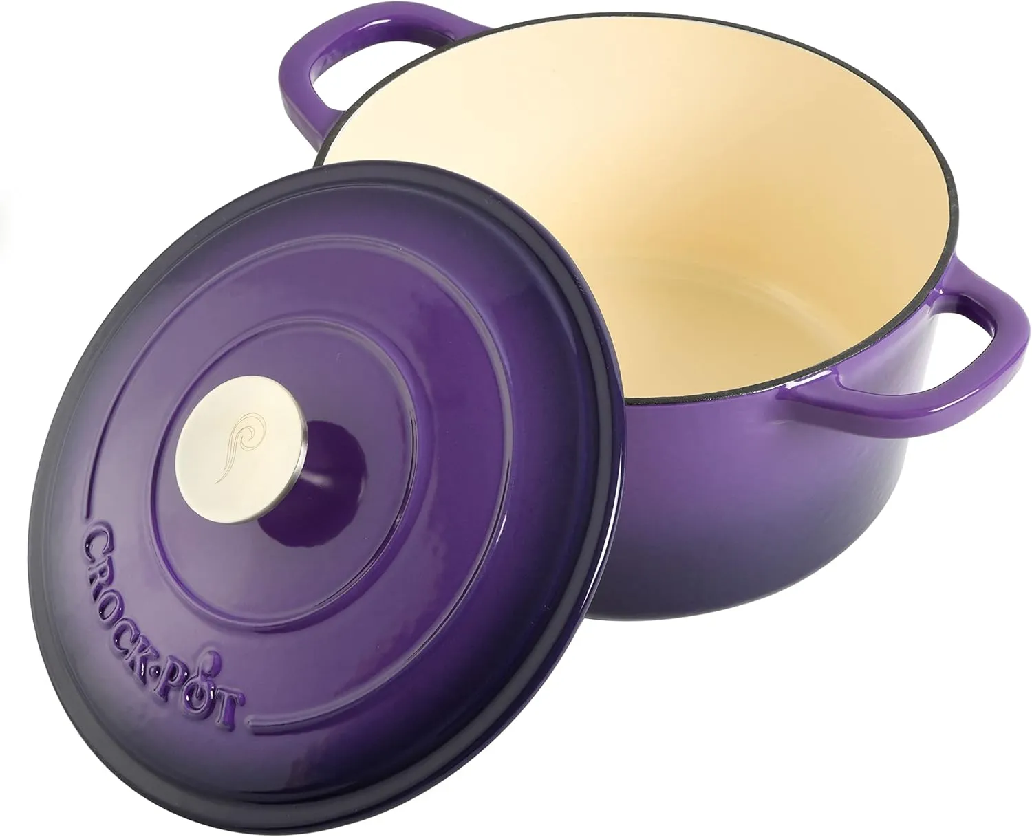 Crock-Pot Artisan Round Enameled Cast Iron Dutch Oven, 5-Quart, Lavender Purple