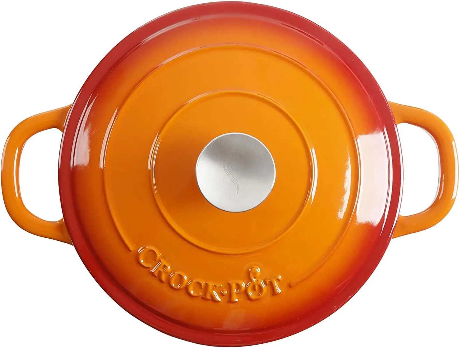 Crock-Pot Artisan Round Enameled Cast Iron Dutch Oven, 5-Quart, Sunset Orange