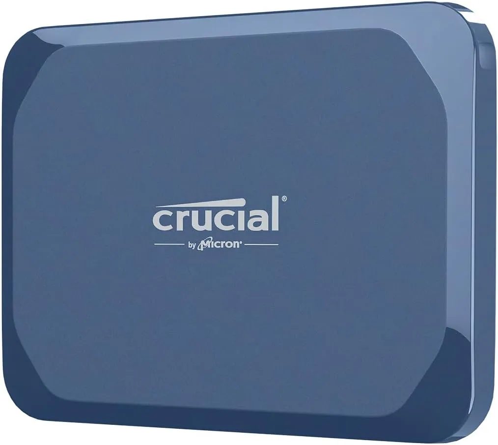 Crucial X10 1TB Portable SSD, Up to 2,100MB/s, USB 3.2 USB-C, External Solid State Drive, Compatible with Windows, Mac & Android, Durable Storage for Games, Photos & Files, Blue - CT1000X10SSD9-02